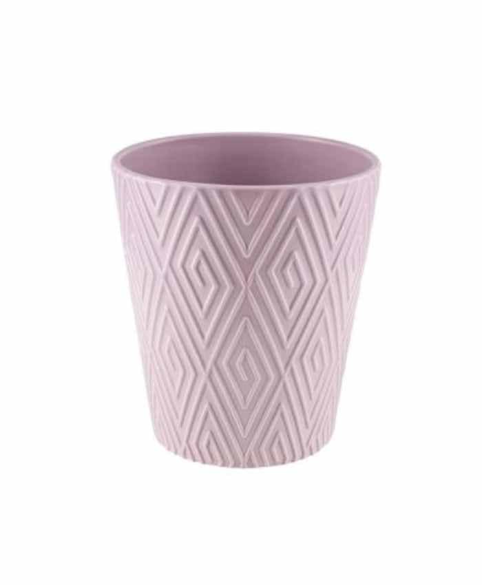 Immagine e commerce Vasi per orchidee ceramica rosa decoro spirale quadrata cm 13 h14