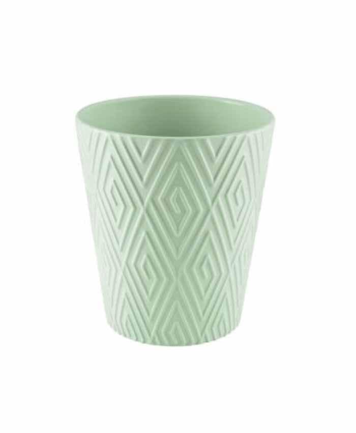 Immagine e commerce Vasi per orchidee ceramica verde decoro spirale quadrata cm 13 h14