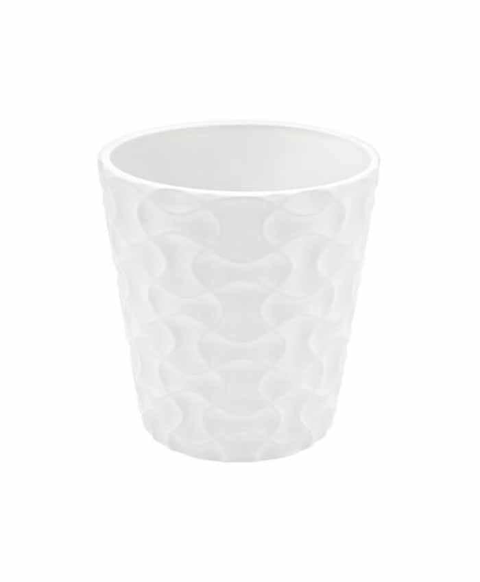 Immagine e commerce Vasi per orchidee ceramica bianca decoro ellissi schiacciate cm 13 h14