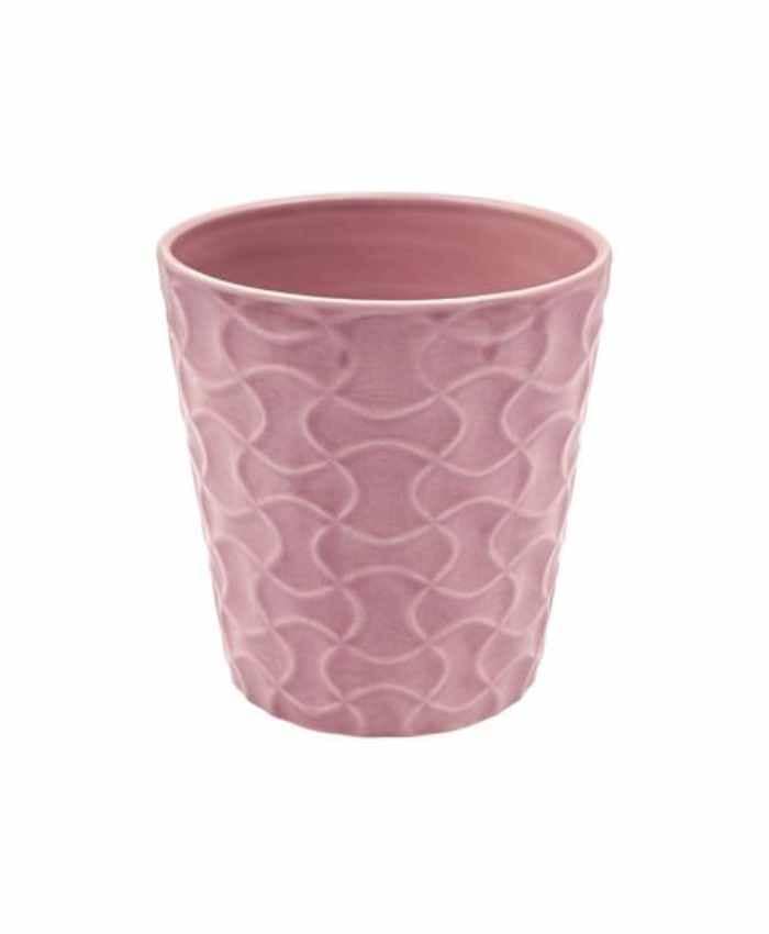 Immagine e commerce Vasi per orchidee ceramica rosa decoro ellissi schiacciate cm 13 h14