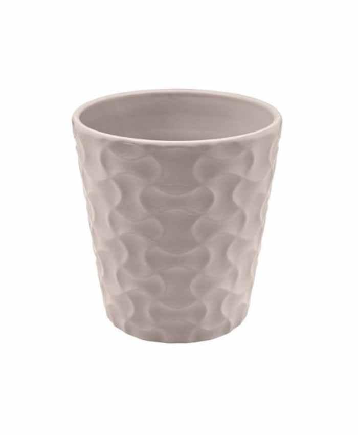 Immagine e commerce Vasi per orchidee ceramica tortora decoro ellissi schiacciate cm 13 h14