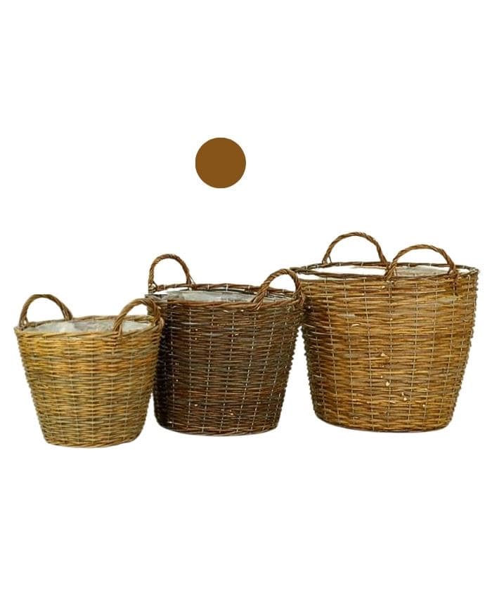 Immagine e commerce Portavasi in vimini grezzo con struttura ferro diametro 36 cm