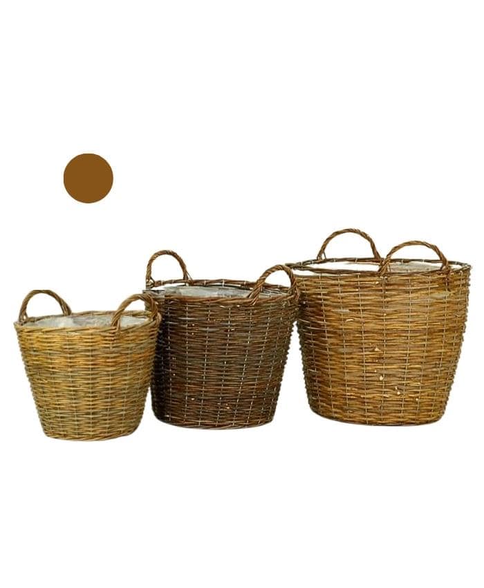 Immagine e commerce Portavasi in vimini grezzo con struttura ferro diametro 33 cm