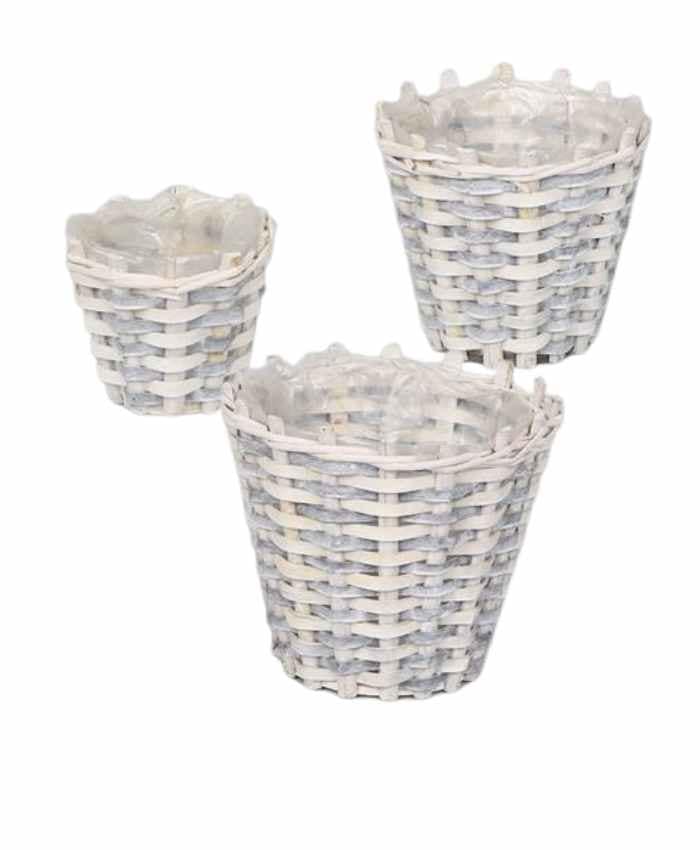 Immagine e commerce Serie 3 Porta vaso tondo in legnetti diametro 13-18-21 cm