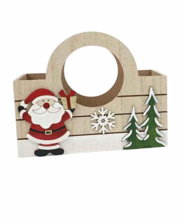 Immagine e commerce Cesto borsetta rettangolare con babbo natale cm 15x9 h11 cm