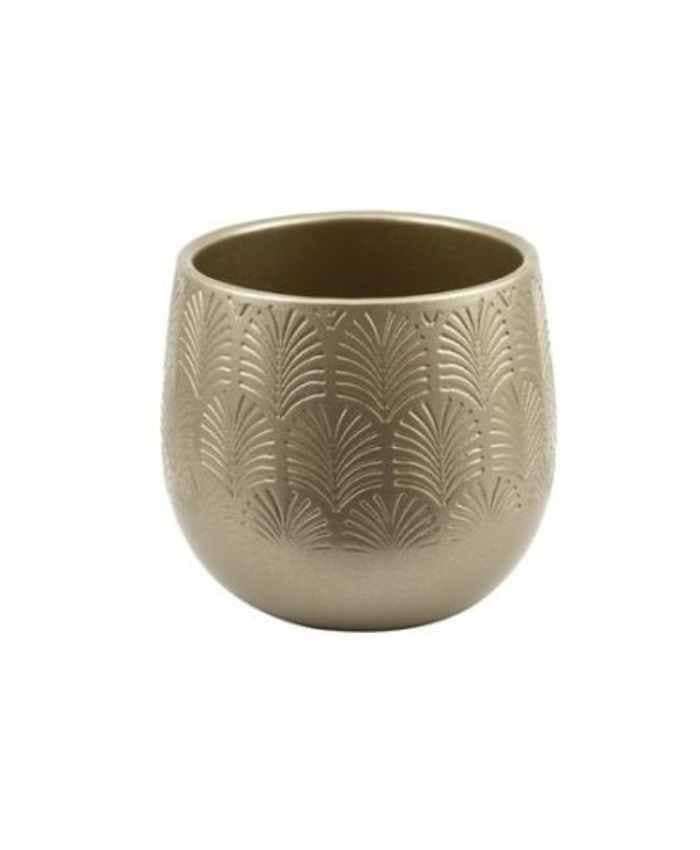 Immagine e commerce Vaso bombato in ceramica con decori diametro 11 cm Champagne
