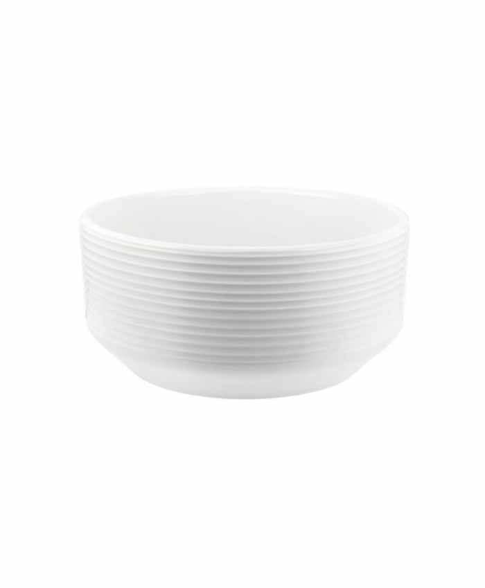 Immagine e commerce Ciotola in ceramica Tonda con decoro righe diametro 20 cm Bianca