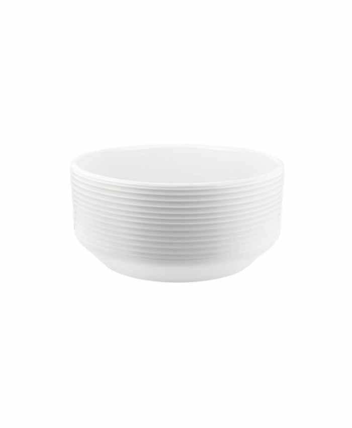 Immagine e commerce Ciotola in ceramica Tonda con decoro righe diametro 16 cm Bianca
