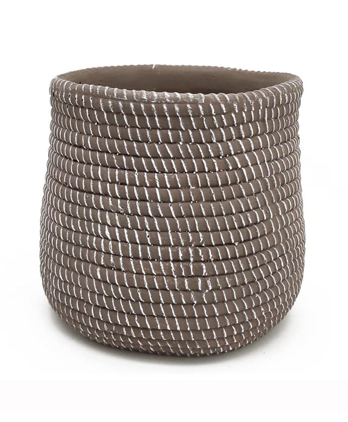 Immagine e commerce Cachepot cemento decoro corda colore marrone cm 25 h24