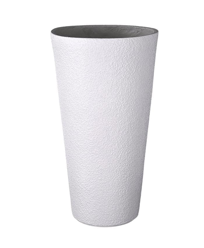 Immagine e commerce Vasi arredo fiberclay forma conica colore bianco bucciato alti 71 cm