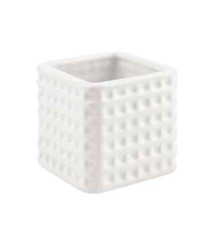Immagine e commerce Portavaso Cubo sagomato puntinato Bianco misure in cm 12x12 h12