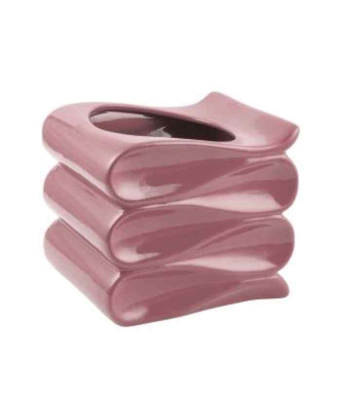 Immagine e commerce Portavaso per Orchidea cubo ondulato in ceramica smaltata Rosa