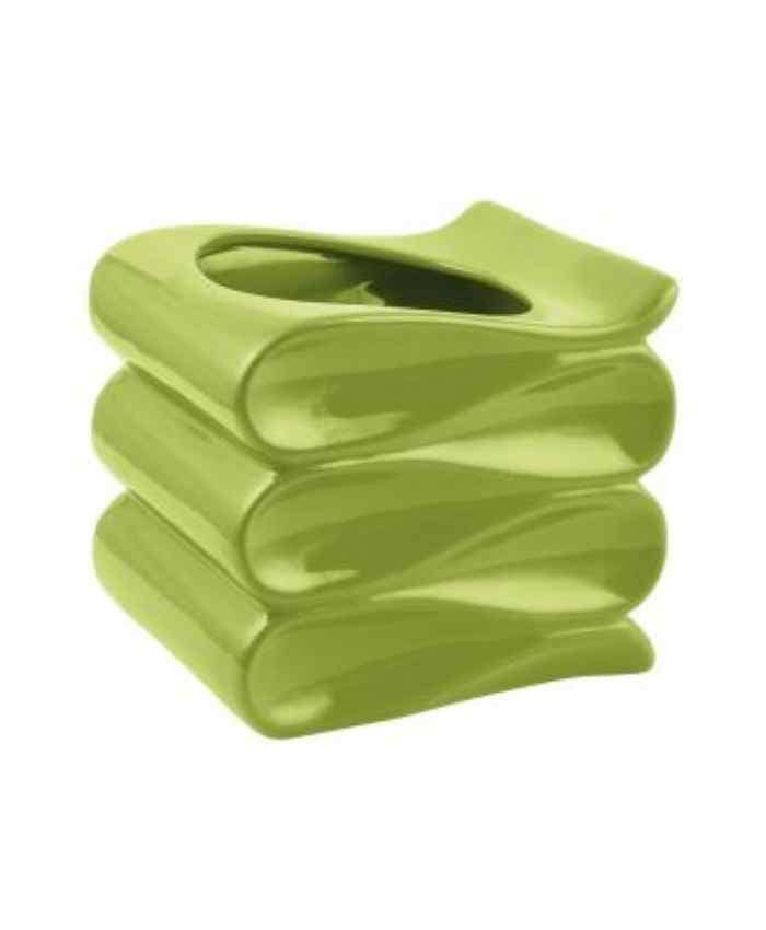 Immagine e commerce Portavaso per Orchidea cubo ondulato in ceramica smaltata Verde