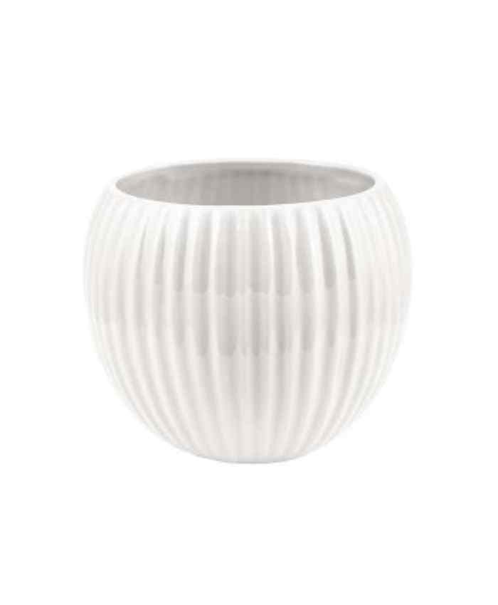 Immagine e commerce Sfera ceramica per orchidee decoro righe verticali cm 16 h13 colore bianco