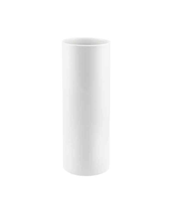 Immagine e commerce Vaso cilindrico alto monofiore in ceramica bianco misure in cm 10x10 h30