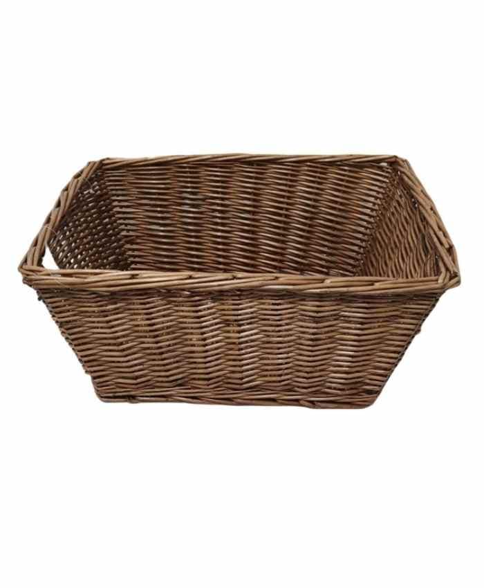 Immagine e commerce Cesto per confezioni natale rettangolare alto in vimini marrone cm 42x32 h 18