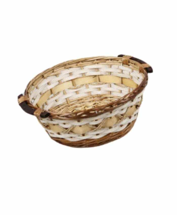 Immagine e commerce Cesto per confezioni Natale Tondo in vimini tricolor diametro 30 cm