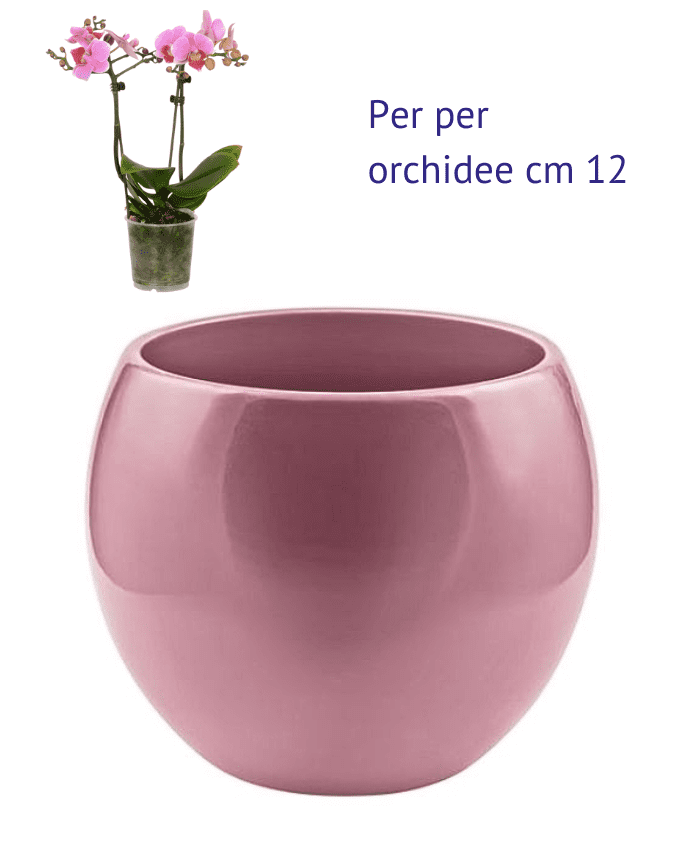 Immagine e commerce Sfera ceramica con superficie liscia per piante vaso 12 cm colore rosa