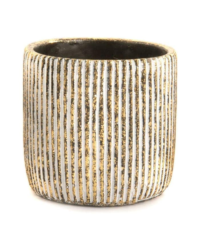 Immagine-e-commerce-Porta vaso cemento forma cilindro decoro colori oro nero cm 14 h 14