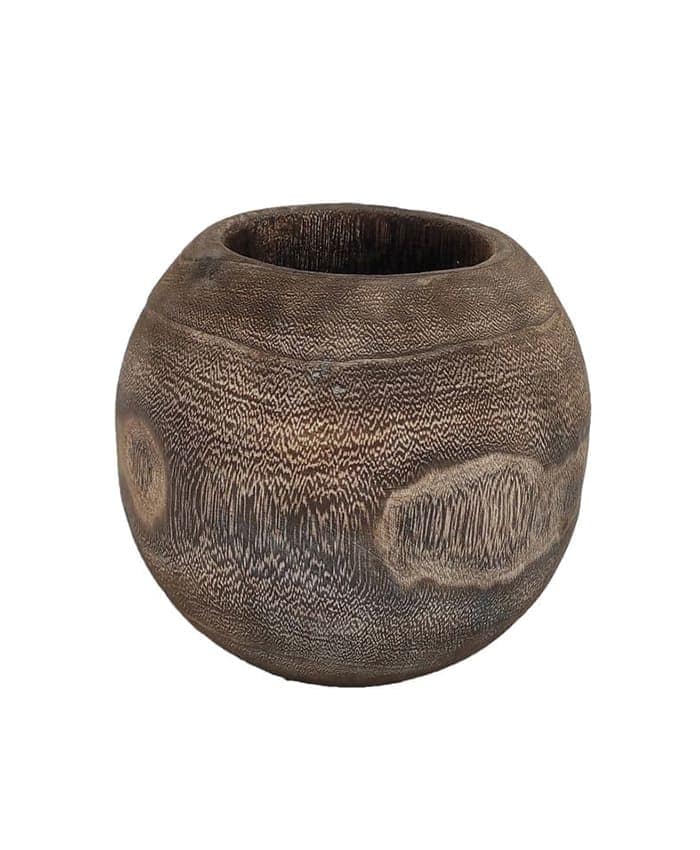 Immagine-e-commerce-Vaso in legno scuro forma cilidro cm 20 h25