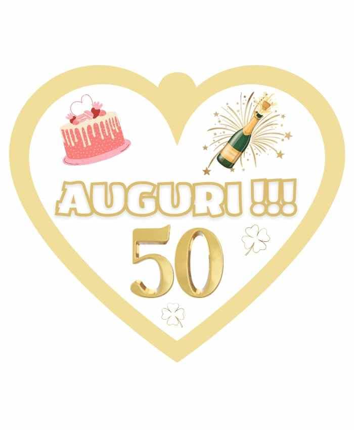 Immagine e commerce Cuoricino in forex con dedica auguri 50 anni