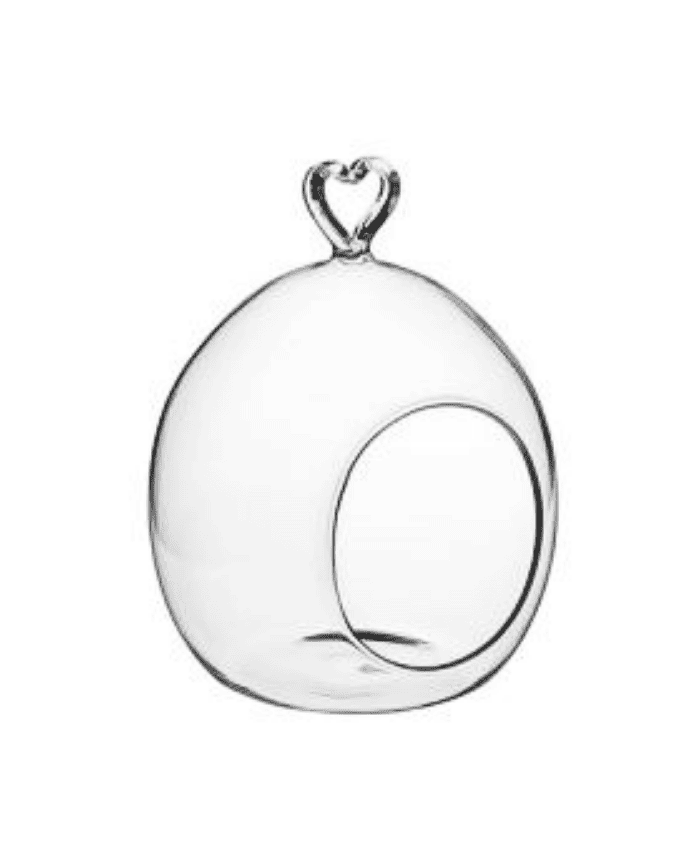 Immagine e commerce Sfera vetro da appendere gancio cuore con foro anteriore h15 cm