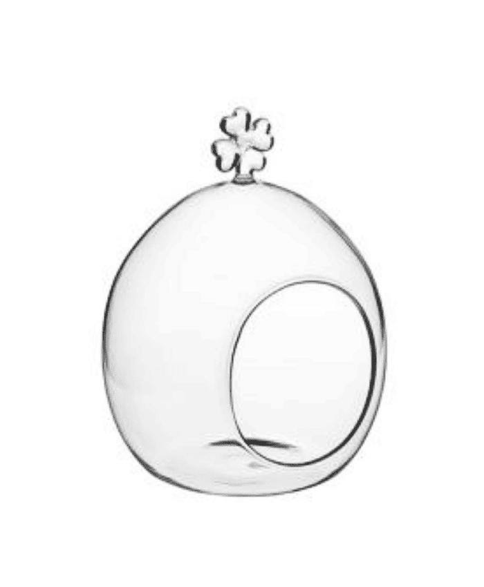 Immagine e commerce Sfera vetro da appendere gancio quadrifoglio con foro anteriore h15 cm