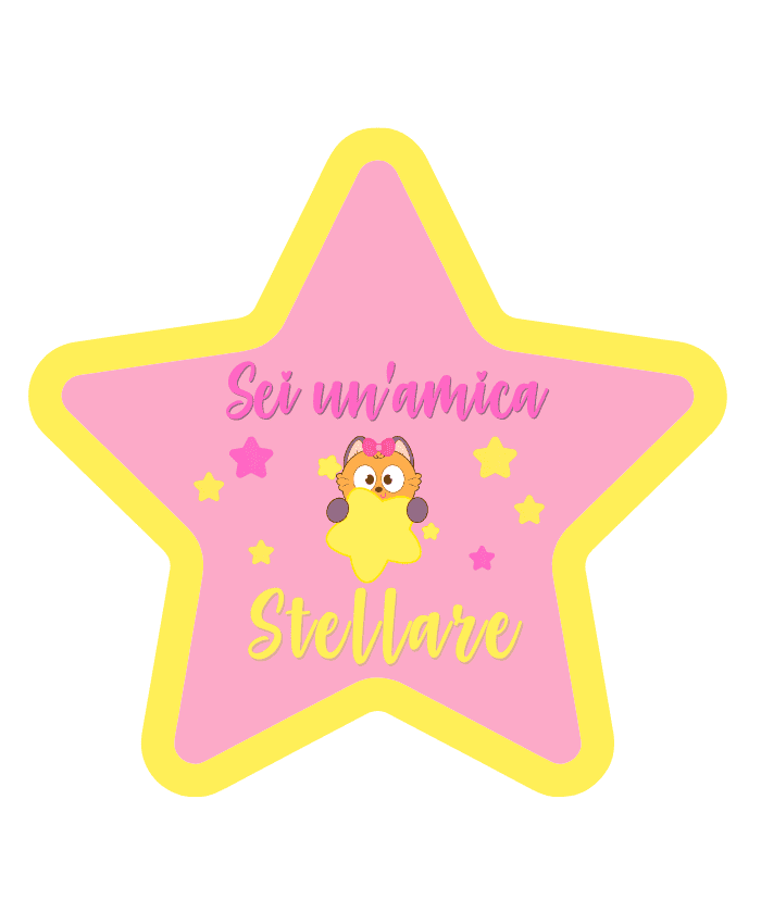 Immagine e commerce Stella inStellina in forex con dedica amica stellare cm 11 h11 rosa
