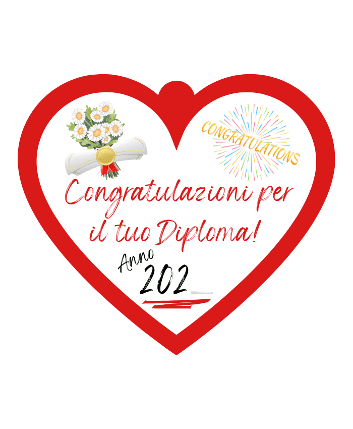 Immagine e commerce Cuoricino in forex con dedica congratulazioni diploma con data cm 10 h9