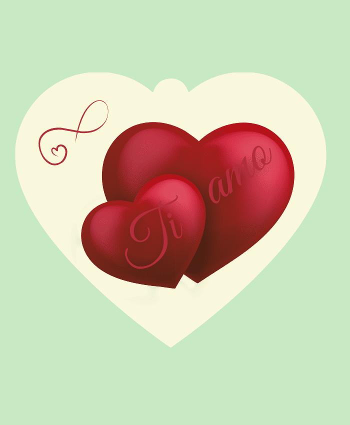 Immagine e commerce Cuoricino in forex avorio con dedica ti amo cm 10 h9