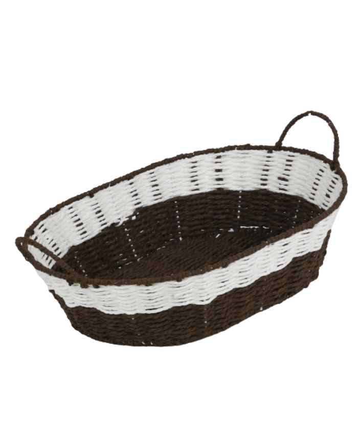 Immagine e commerce Cesto confezionamento Natale ovale in corda bicolore cm 43x33 h 13