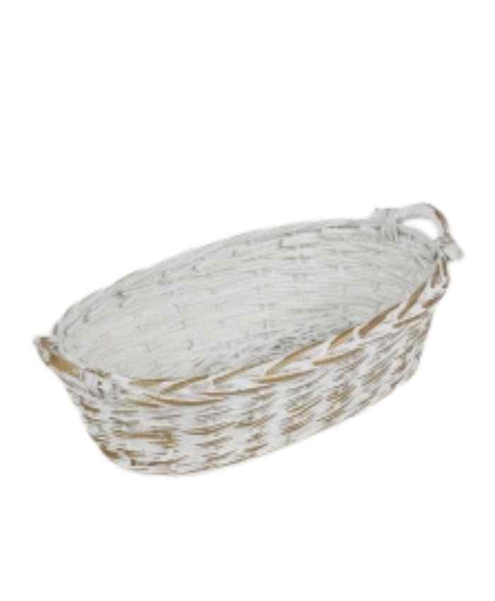 Immagine e commerce Cesto confezionamento natale ovale bianco-oro 50x31 h cm 14