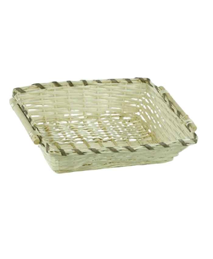 Immagine e commerce Cesto confezionamento Natale rettangolare bianco con decoro cm 60x42 h 14