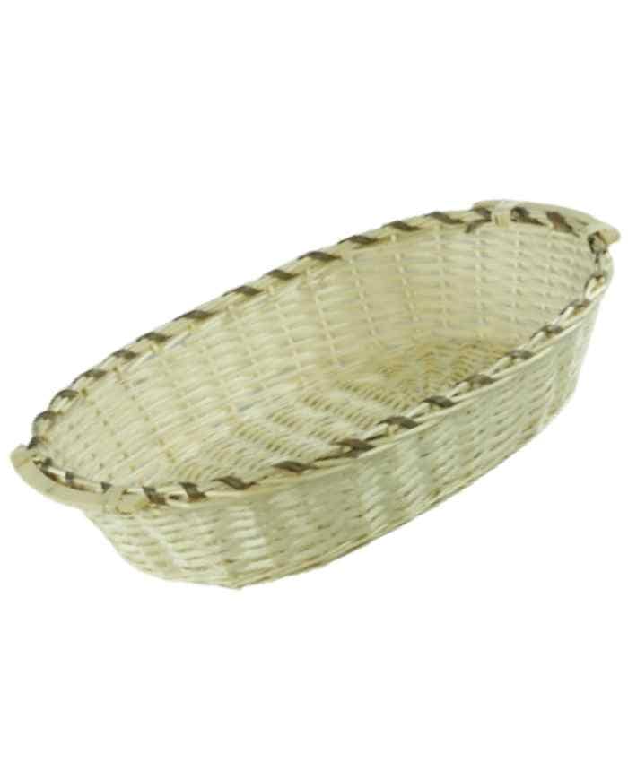 Immagine e commerce Cesto confezionamento Natale ovale bianco con decoro cm 76x48 h 16