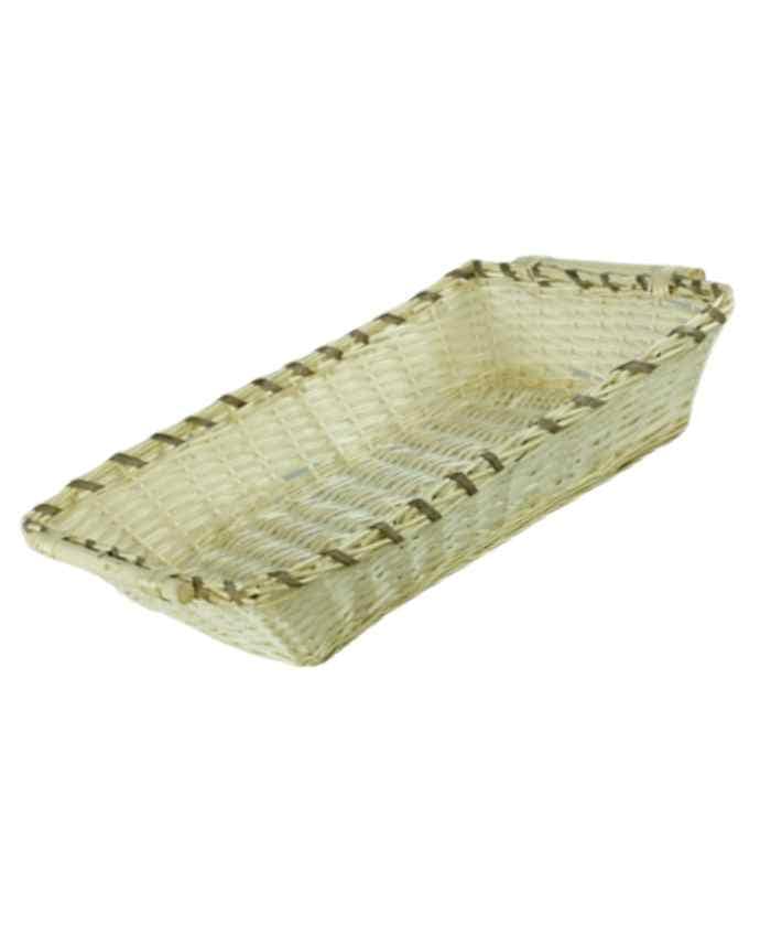 Immagine e commerce Cesto confezionamento Natale rettangolare bianco con decoro cm 72x42 h 15