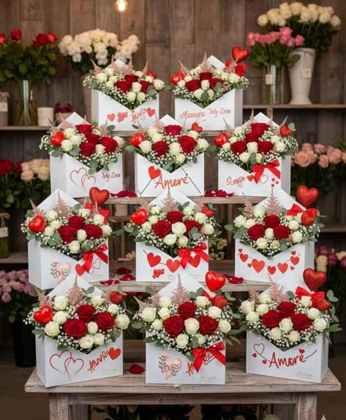My Valentine flower box assortimento 32 pezzi in 4 fantasie - immagine 2
