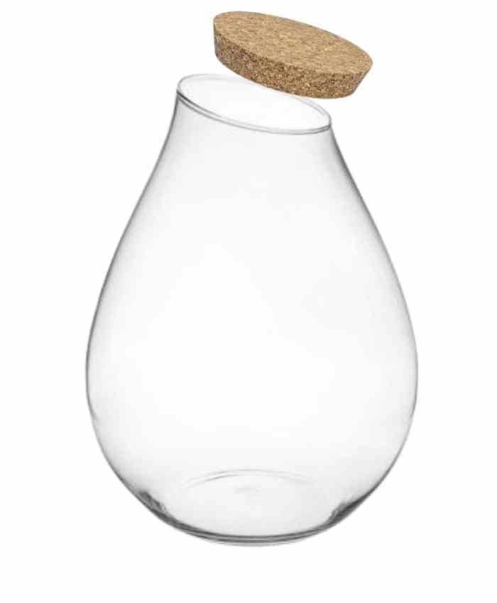Immagine e commerce Vaso vetro con tappo sughero a forma di goccia per terrarium diametro 23 cm