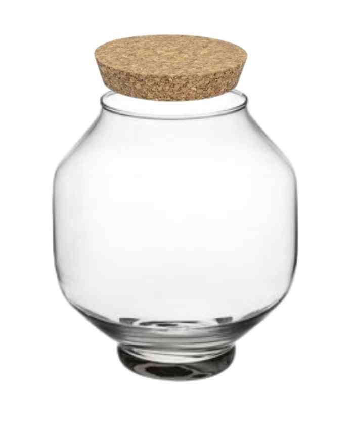 Immagine e commerce Vaso vetro di forma esagonale con tappo sughero diametro 17 cm