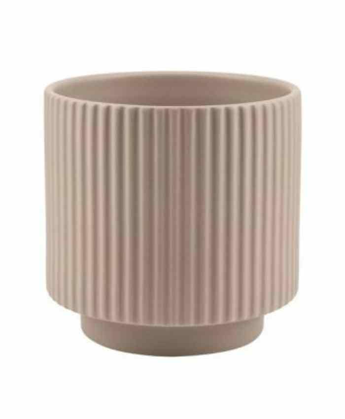 Immagine e commerce Vaso orchidea cilindrico rigato con piede-Tortora