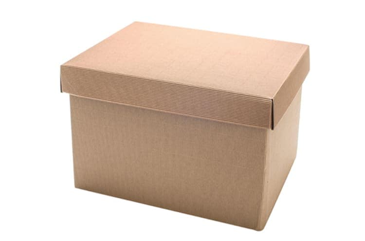 Immagine e commerce Scatola per cesti natalizi in cartoncino rigato con coperchio liscio cm 32x24 h31