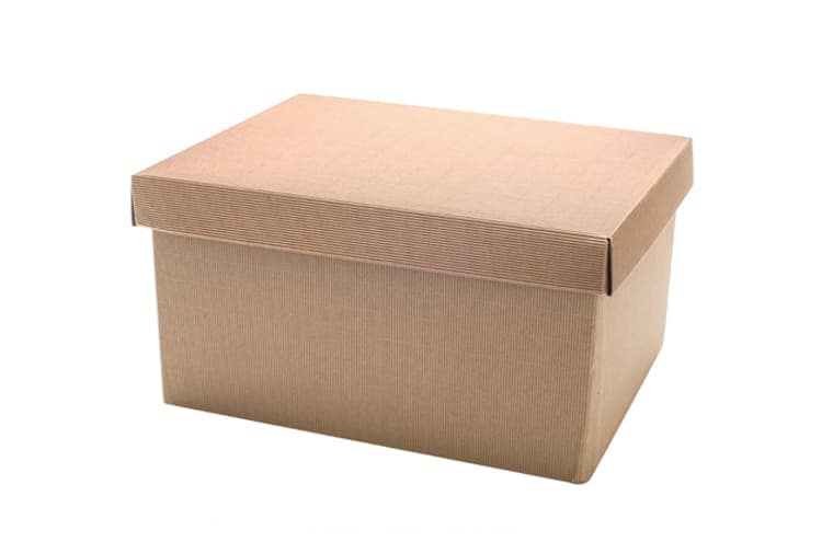 Immagine e commerce Scatola per cesti natalizi in cartoncino rigato con coperchio liscio cm 32x24 h20