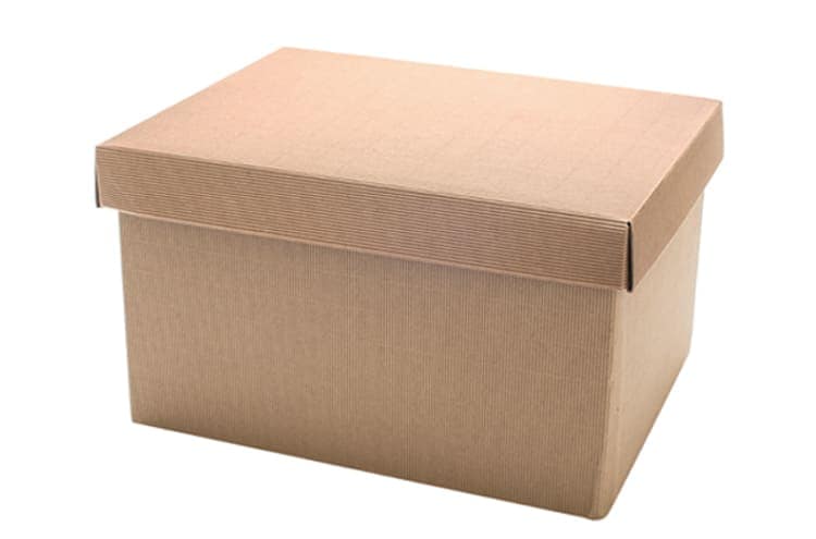 Immagine e commerce Scatola per cesti natalizi in cartoncino rigato con coperchio liscio cm 45x31 h31