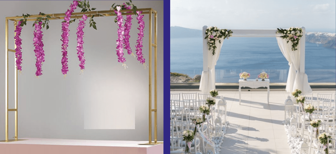 5 Pezzi Arco per Matrimonio in Metallo Geometrico Stile Arco di Nozze per  fiori Arco Palloncino