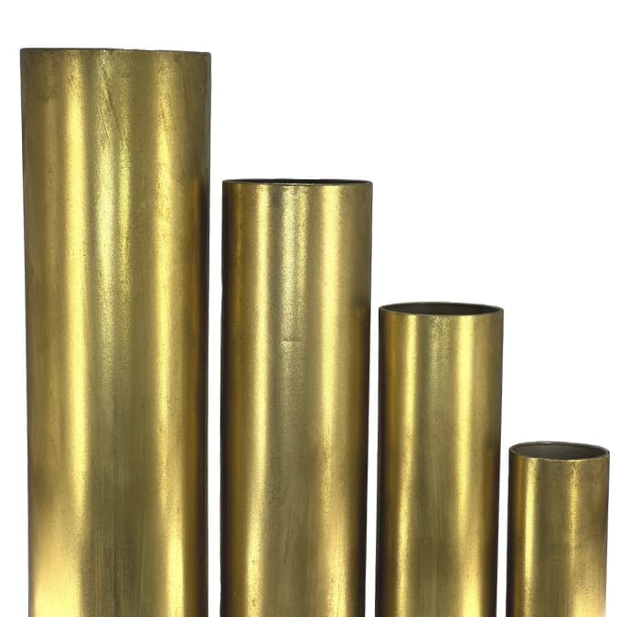 Serie 4 Alzate metallo oro per addobbi floreali h 40-60-80-100 cm