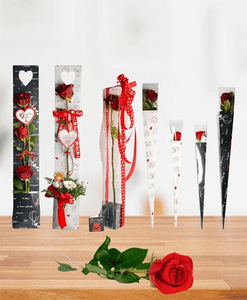 Set 6 scatole con fiori rossi decorate con polies vetro e carta - Ingrosso  bomboniere - oggettistica casa - articoli per wedding planner