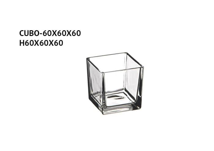 VASO VETRO CUBO Dimensione S