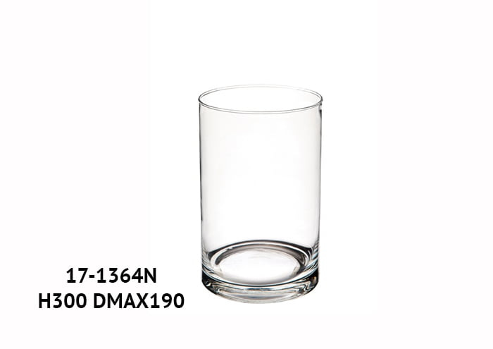 Vaso vetro cilindro 18x30h