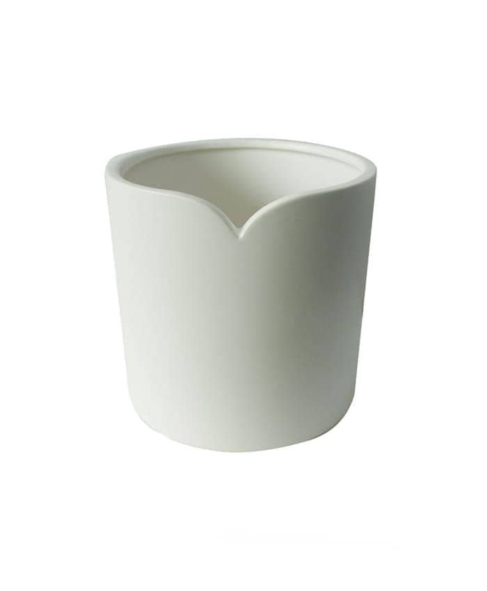 Vaso ceramica bianca bordo forma cuore cm 10 h10