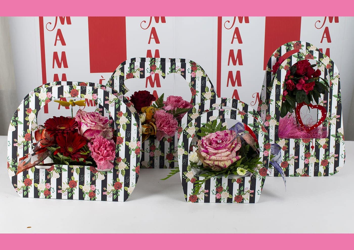 Flowers Bag Creflò fantasia rose vintage - borsette per fiori Festa della Mamma