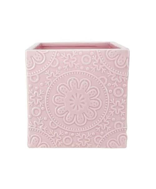 Immagine e commerce Cubo in ceramica con decori greche 11x11 h11-Rosa